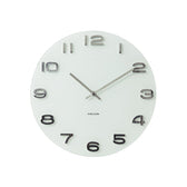 Karlsson Wanduhr Vintage rund in Weiß mit Glas – Frontalansich